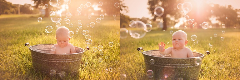 outdoor bubble bath sitter session