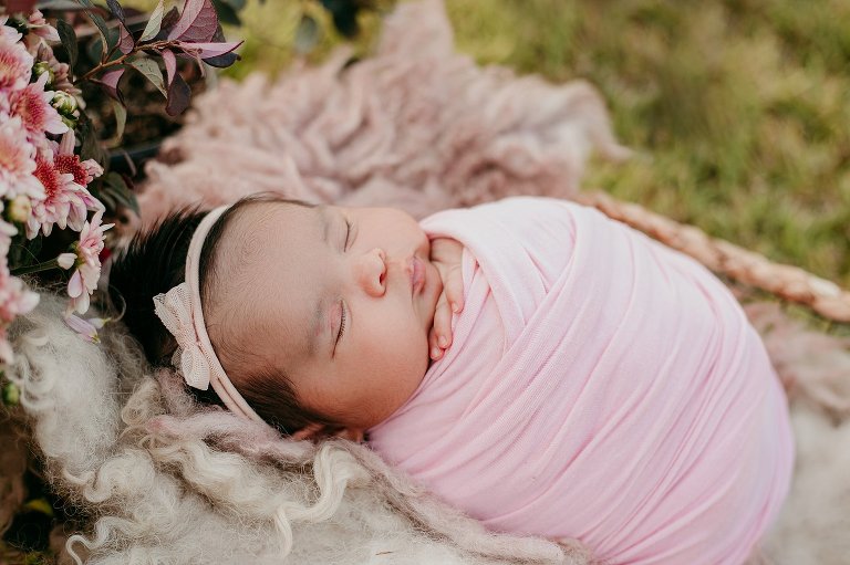 Newborn Girl Outdoor Photos Houston