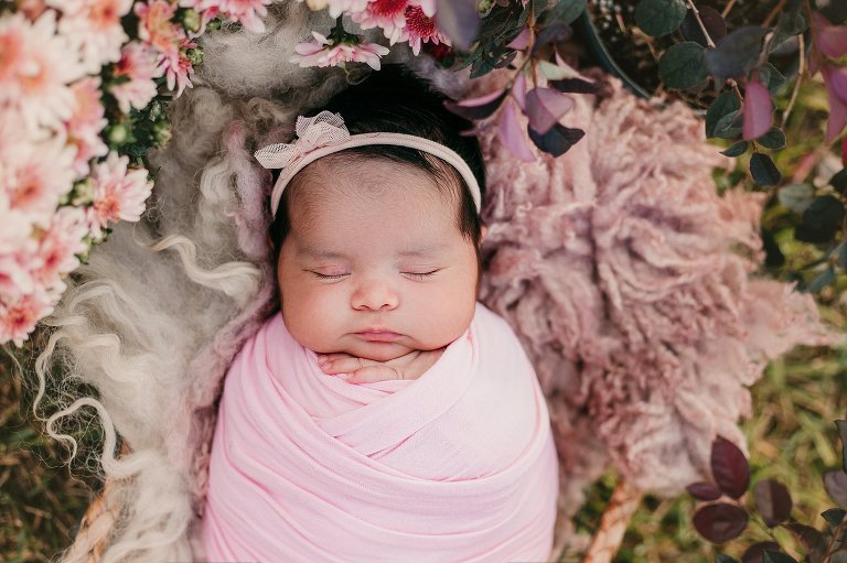 Newborn Girl Outdoor Photos Houston